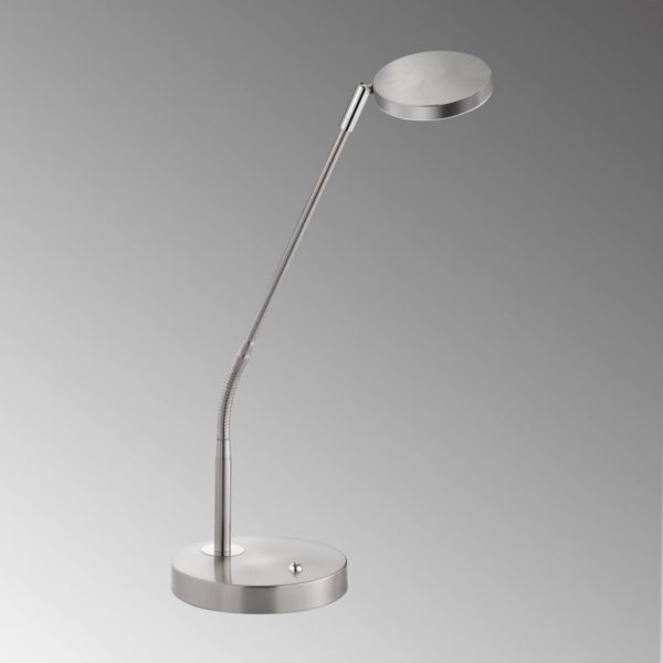 FH Lighting Lampe à poser LED Lunia, dimmable, nickel mat FH Lighting