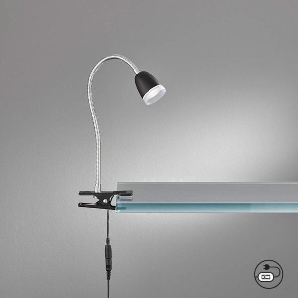 FH Lighting Lampe à pince LED Nox, gris noir FH Lighting