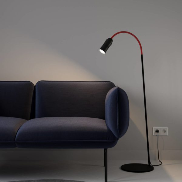 Top Light Neo! Floor lampadaire LED dimmable noir/rouge Top Light