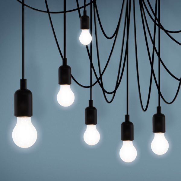 SELETTI Suspension LED Maman noire 14 lampes satinée Seletti