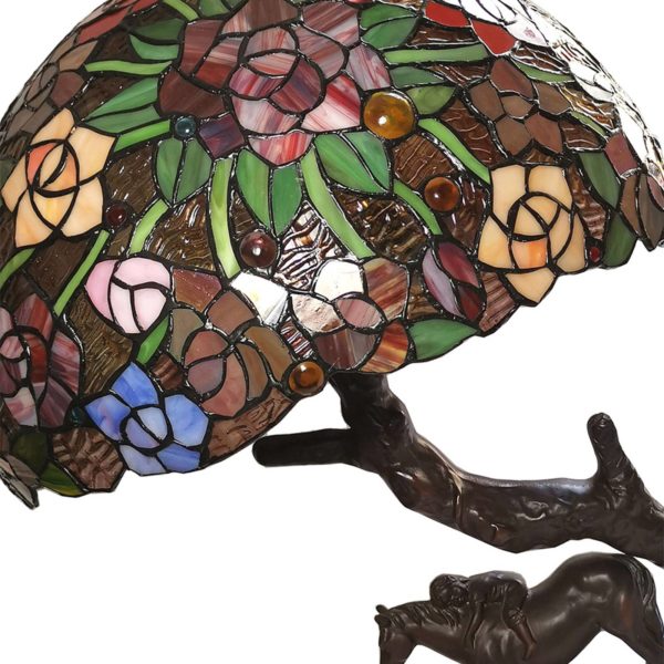 Clayre&Eef Lampe à poser 5LL-6061 style Tiffany, rouge/verte Clayre&Eef