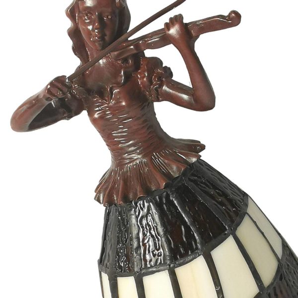 Clayre&Eef Lampe à poser 5LL-6047 Femme, Tiffany, brun-blanc Clayre&Eef