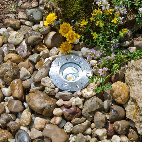 EVN Meerkat, rond, 60°, inox, 6W, 3.000 K EVN
