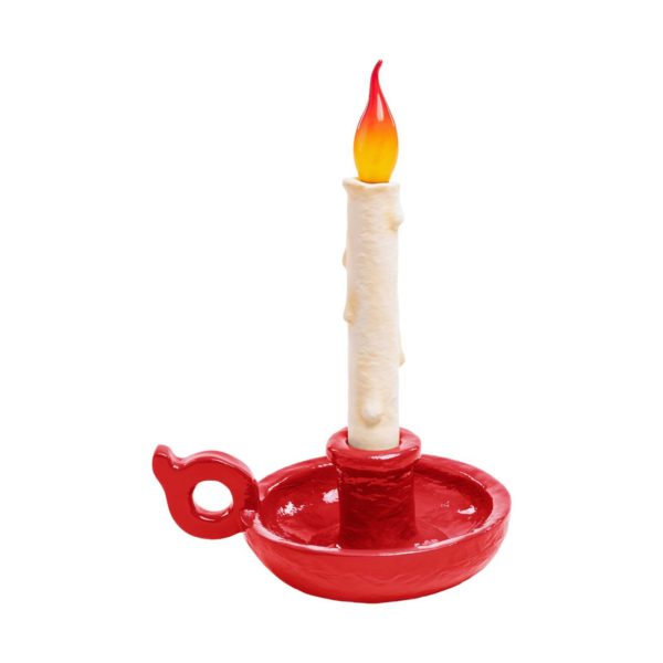 SELETTI Lampe de table déco LED Grimm Bugia bougie rouge Seletti