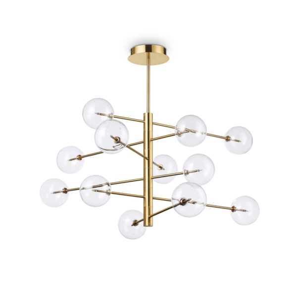 Ideallux Ideal Lux Equinoxe suspension x12 laiton ancien Ideallux