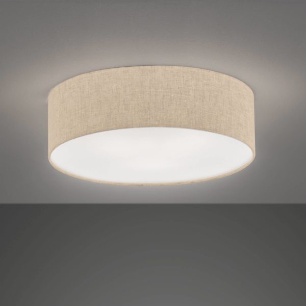 FISCHER & HONSEL Plafonnier textile Thor, sable, Ø 40cm FISCHER & HONSEL