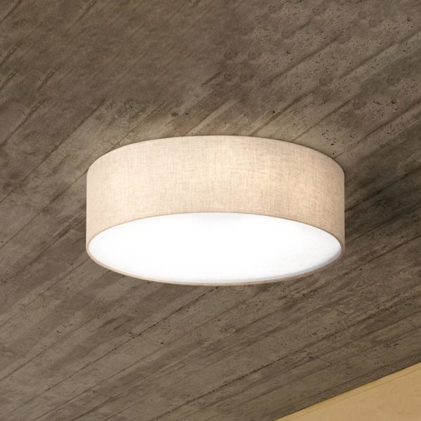 FISCHER & HONSEL Plafonnier textile Thor, sable, Ø 60cm FISCHER & HONSEL