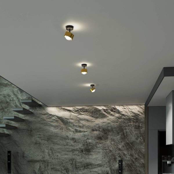 Top Light Puk! 80 Turn up/downlight, mate, doré/noir Top Light