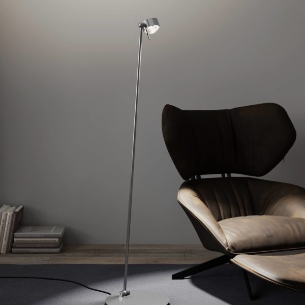 Top Light Puk! 80 Floor LED claires/mates, chromé mat Top Light