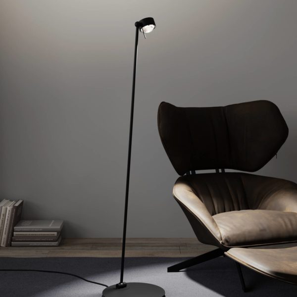 Top Light Puk! 80 Floor LED claires/mates, noir mat Top Light