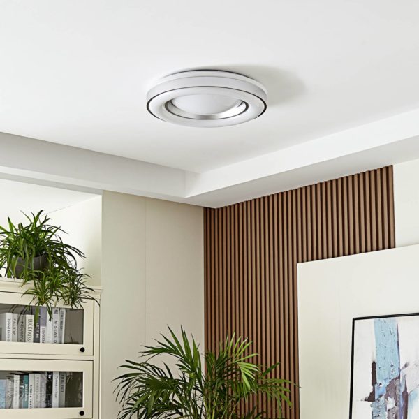 Lindby Aaesha plafonnier LED blanc/argenté 50,5 cm LINDBY