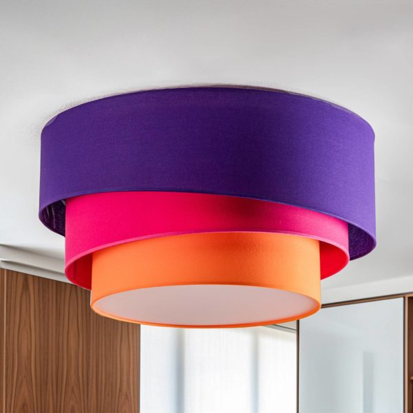 Euluna Trio Max plafond Ø60cm violet/rose/orange Euluna