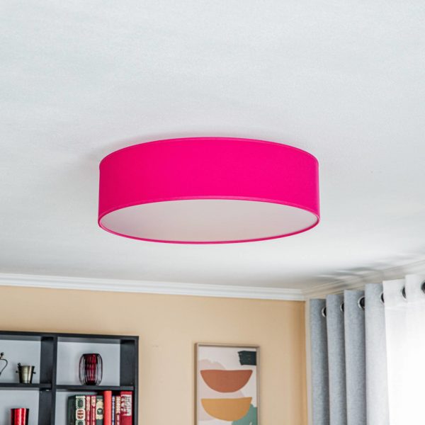 Euluna Roller couverture, abat-jour en tissu rose, Ø 50 cm Euluna