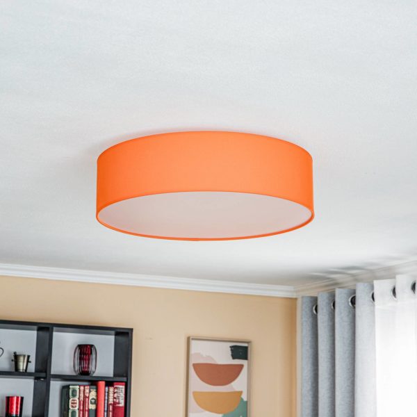 Euluna Roller couverture, abat-jour en tissu orange, Ø 50 cm Euluna