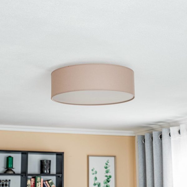 Euluna Roller couverture, abat-jour en tissu cappuccino Ø40cm Euluna
