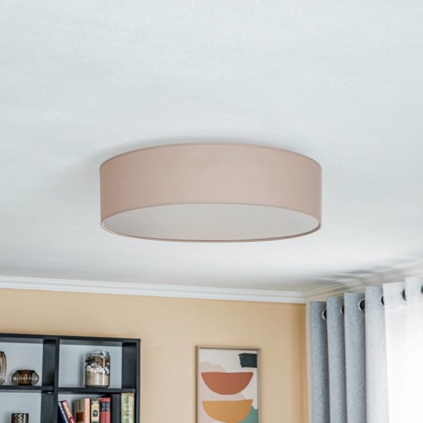 Euluna Roller couverture, abat-jour en tissu cappuccino Ø50cm Euluna
