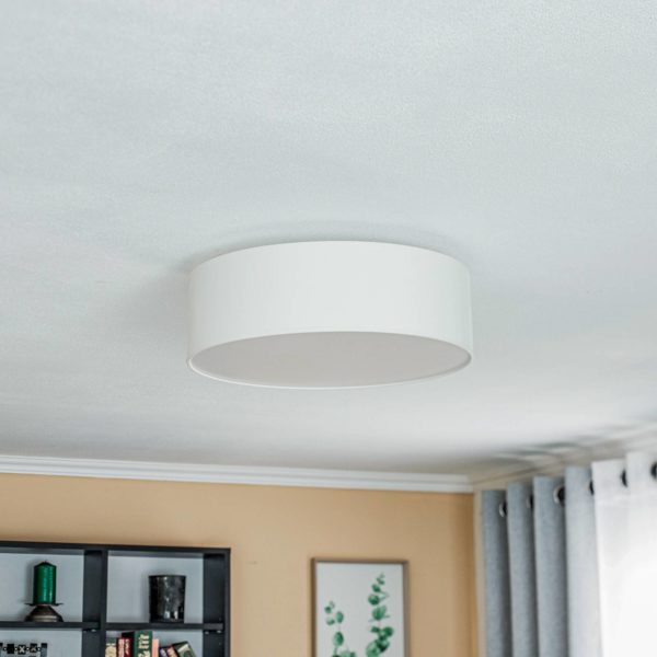 Euluna Roller couverture, abat-jour en tissu écru, Ø 40 cm Euluna