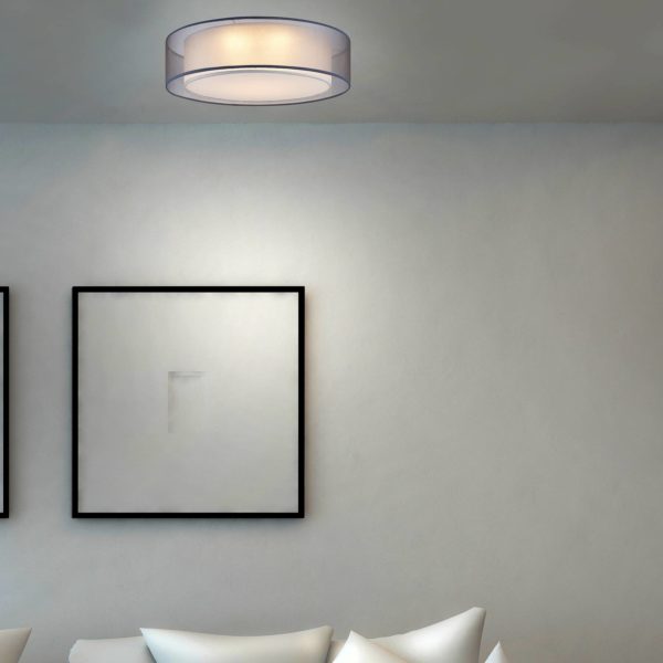 NOWA GmbH Plafonnier LED Chloe avec double abat-jour tissu NOWA GmbH
