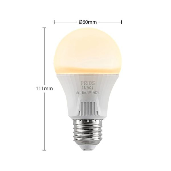 PRIOS Ampoule LED E27 A60 11 W blanc 3 000 K x3 PRIOS