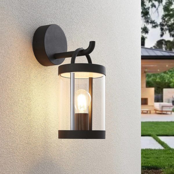 Lucande applique d’extérieur Cassian, set de 2, IP54, aluminium, gris LUCANDE