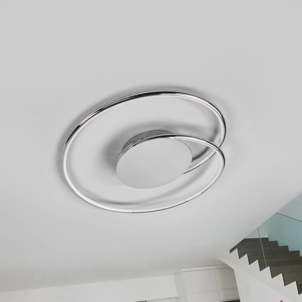 Lindby Plafonnier LED Joline, lot de 2, chromé, 46 cm LINDBY
