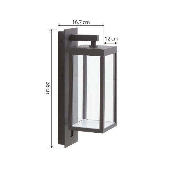 Lucande Smart applique d’extérieur LED Ferdinand, gris, Tuya LUCANDE