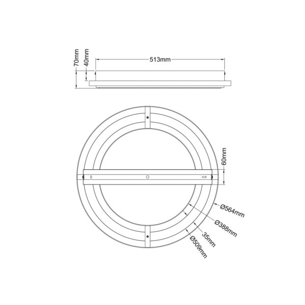 NOWA GmbH Plafonnier LED Rilas, rond, Ø 56 cm NOWA GmbH