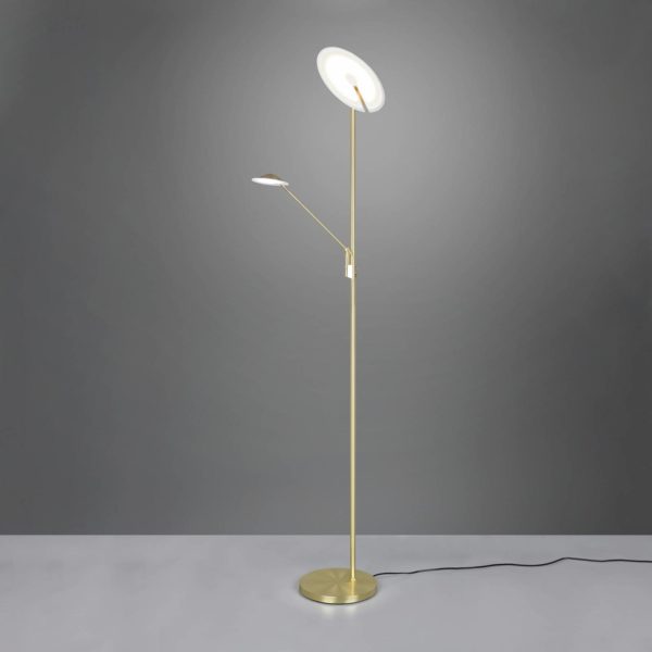 Trio Lighting Lampadaire LED Brantford liseuse, laiton mat Trio Lighting