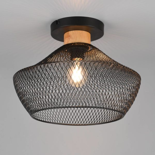 Reality Leuchten Plafonnier Valeria avec abat-jour grille Reality Leuchten