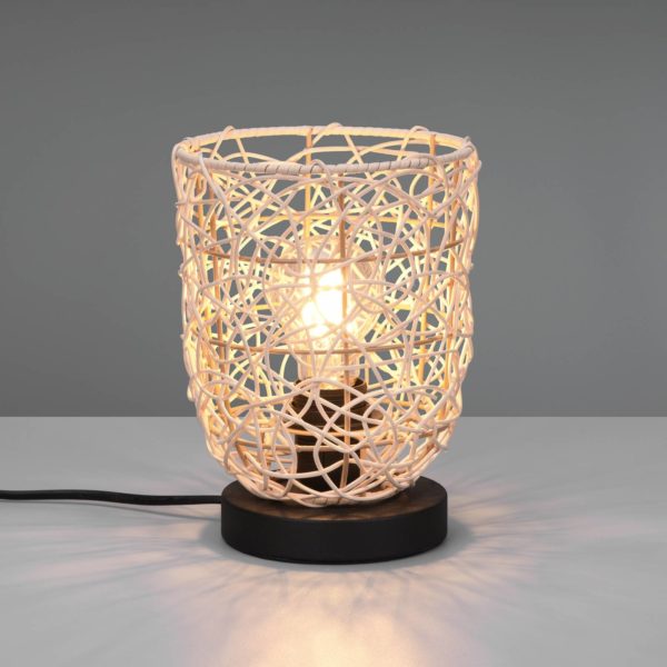 Reality Leuchten Lampe à poser Lovis en rotin tressé Reality Leuchten