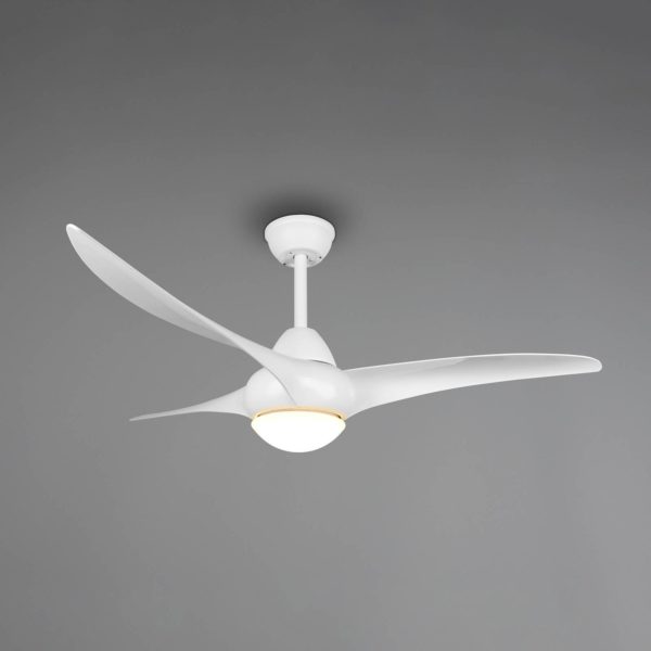 Reality Leuchten Ventilateur LED Alesund avec télécommande, blanc Reality Leuchten