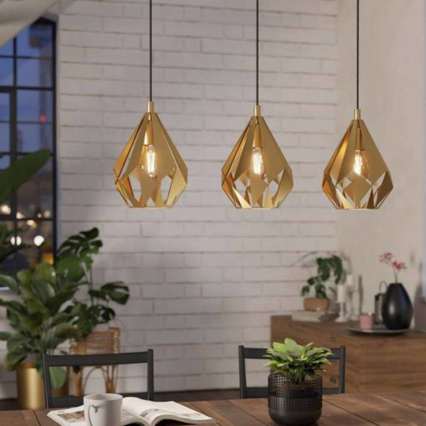 EGLO Carlton Suspension à trois lampes, or EGLO