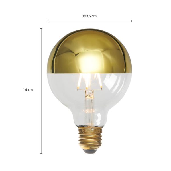 Lucande E27 3,8 W ampoule miroir LED G95, 2 700 K doré x2 LUCANDE