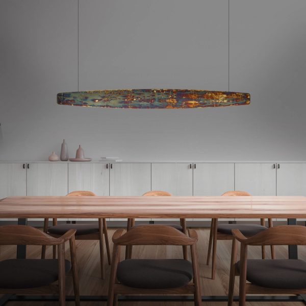 Quitani Suspension LED Persida, longueur 118 cm, métal choc quitani