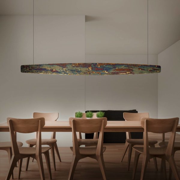 Quitani Suspension LED Persida, longueur 148 cm, métal choc quitani