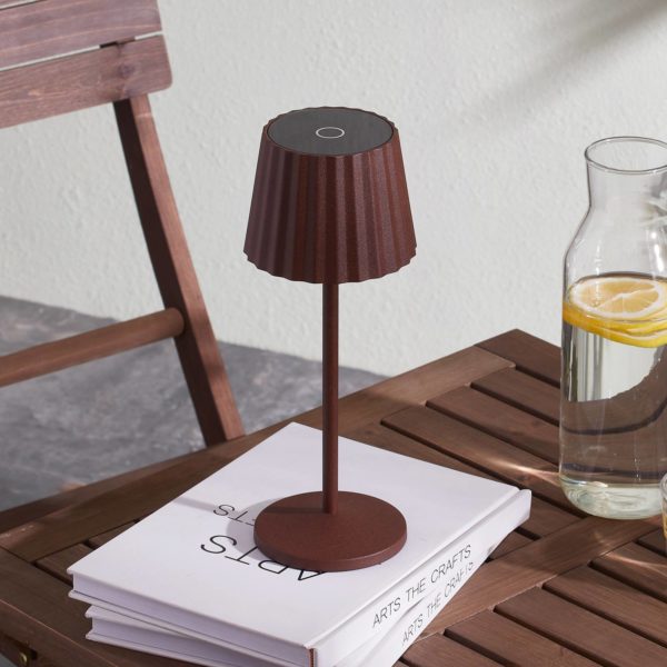 Lindby lampe de table LED rechargeable Esali, brun rouille LINDBY