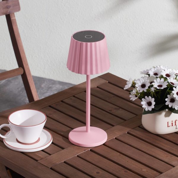 Lindby lampe de table LED rechargeable Esali, rose LINDBY