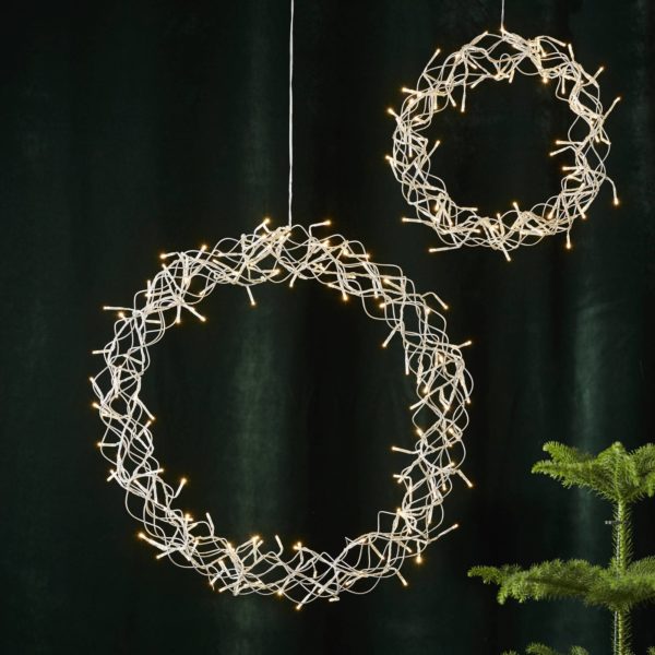 STAR TRADING LED Kranz Curly, blanc chaud, Ø 50 cm STAR TRADING