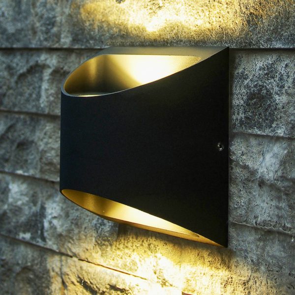 Eco-Light Applique d’extérieur LED Dodd, semi-ronde, noire Eco-Light