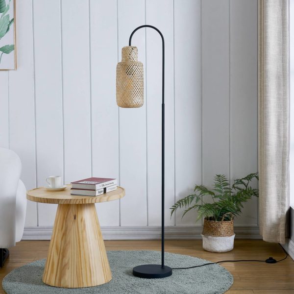 Lindby Venora lampe sur pied, bambou, à 1 lampe LINDBY