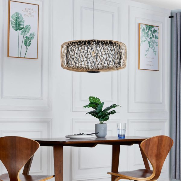 Lindby Jagna suspension Ø 59 cm en bambou LINDBY