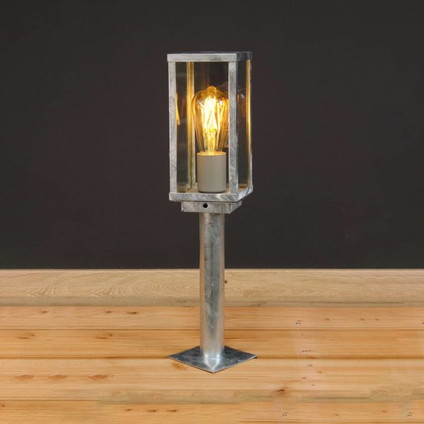 Eco-Light Potelet Karo, détecteur crépusculaire, 55 cm, zinc Eco-Light
