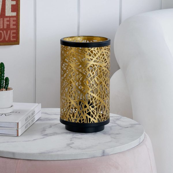 Lindby Yonah lampe à poser métal noire dorée LINDBY