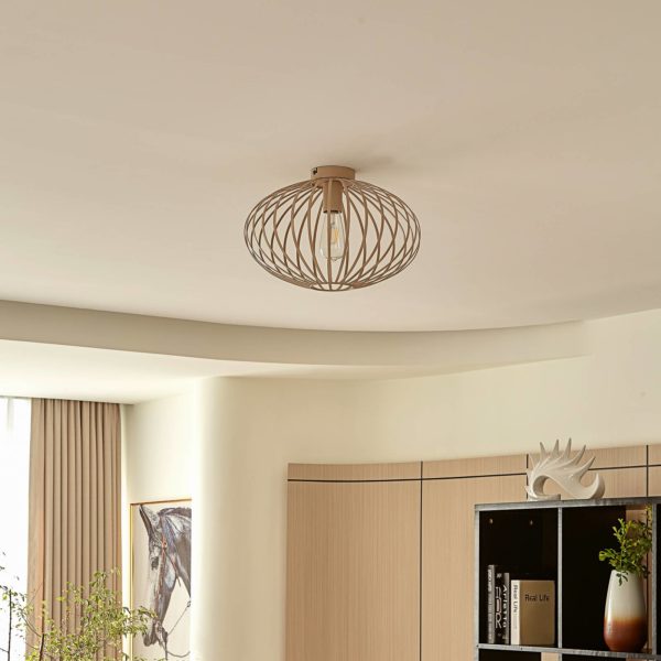 Lindby Maivi plafonnier cage beige 40 cm LINDBY