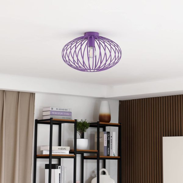 Lindby Maivi plafonnier cage violet 40 cm LINDBY