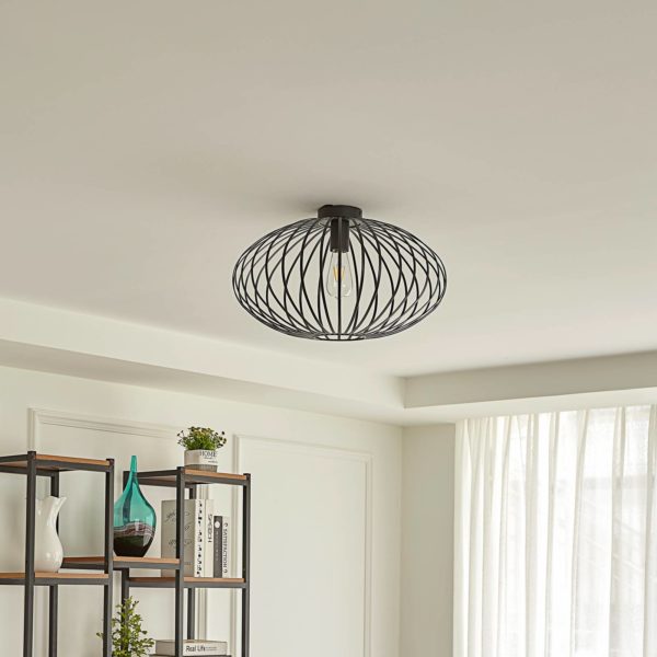 Lindby Maivi plafonnier cage noir 50 cm LINDBY