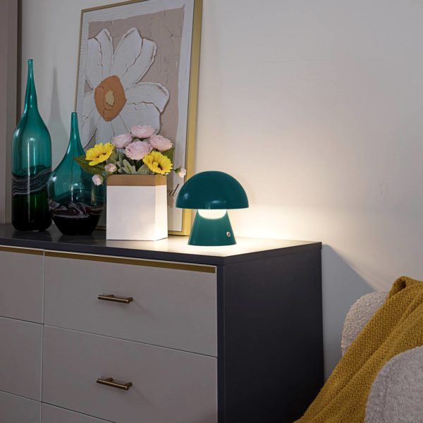 Lampe de table LED rechargeable Lindby Nevijo, pétrole, USB, variateur LINDBY