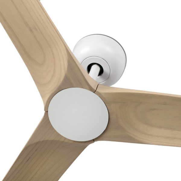 FARO BARCELONA Ventilateur plafond Heywood S DC blanc/bois clair FARO BARCELONA