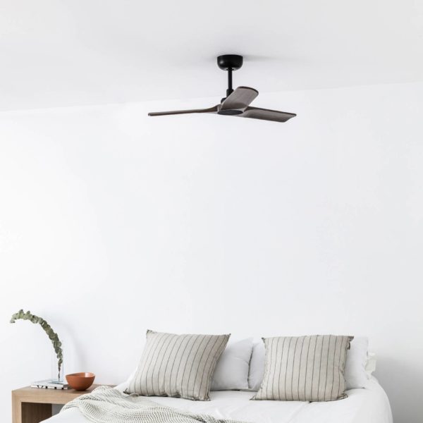 FARO BARCELONA Ventilateur plafond Heywood S DC noir/bois foncé FARO BARCELONA