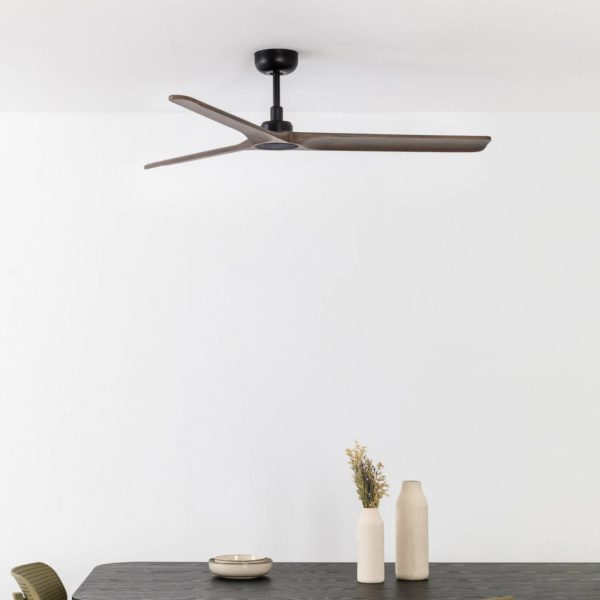 FARO BARCELONA Ventilateur plafond Heywood M DC noir/bois foncé FARO BARCELONA
